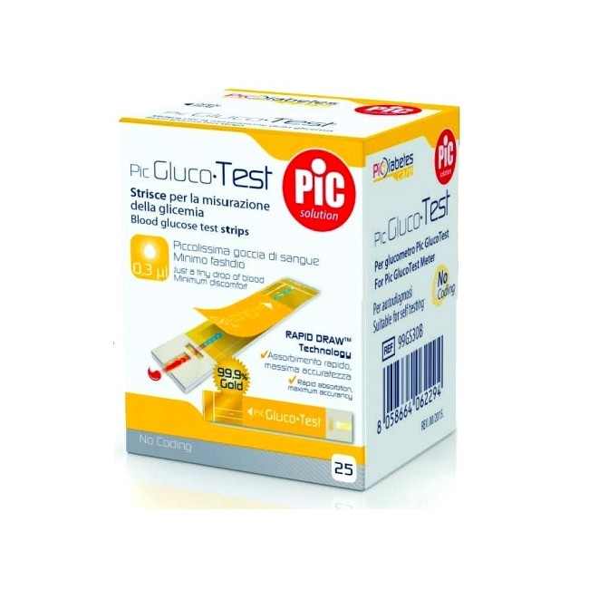 STRISCE PIC GLUCOTEST 25PZ