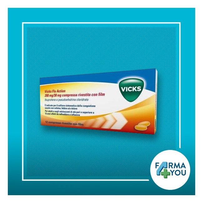 VICKS FLU ACTION%12CPR200+30MG