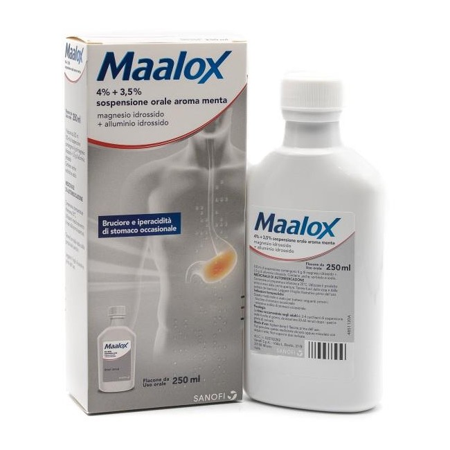 MAALOX%OS SOSP 250ML 4+3,5% ME