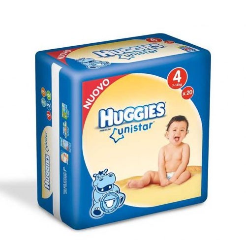 HUGGIES UNISTAR 4 7/18KG 18PZ