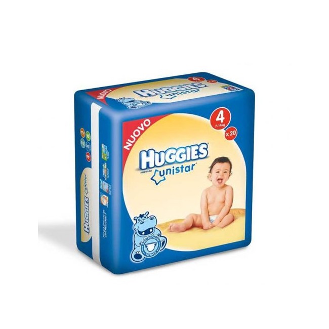 HUGGIES UNISTAR 4 7/18KG 18PZ
