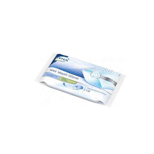 TENA WET WASH GLOVE 8PZ