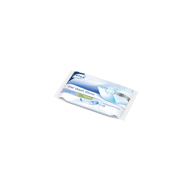 TENA WET WASH GLOVE 8PZ