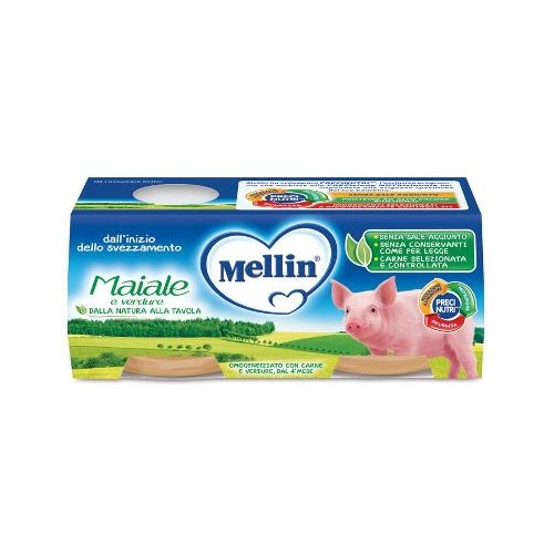 MELLIN OMOG MAIALE C/VERD2X80G