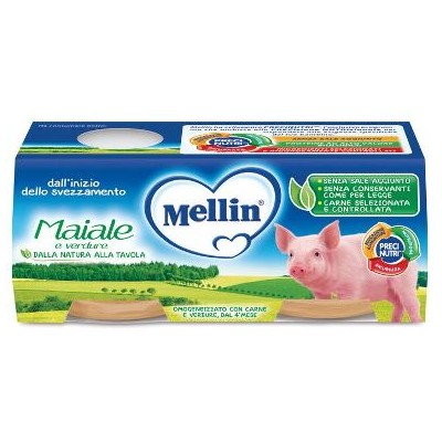 MELLIN OMOG MAIALE C/VERD2X80G